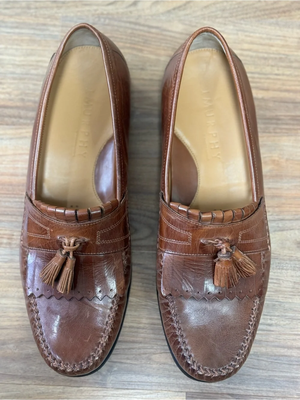 Johnston & Murphy Stanza II Tassel Loafers Men’s 13M Brown Leather Saddle Tan